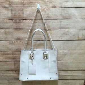 WILSON'S LEATHER WHITE LEATHER LAPTOP/MESSENGER BAG‎
